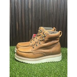 Size 8.5 M - Wolverine Men Moc-Toe 6" Work Wedge Brown Brun Work Boots W08288